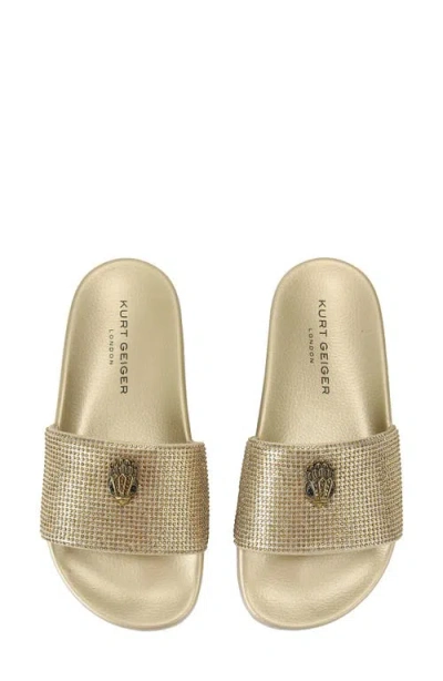 Kurt Geiger London Meena Eagle Slide Sandal In Gold