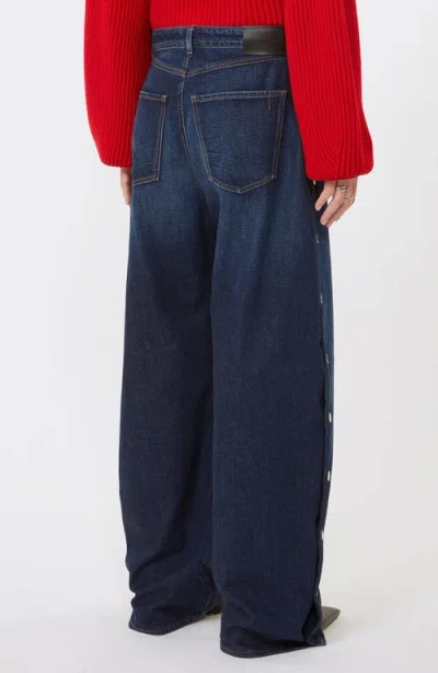 Sportmax Lichene Side Snap Wide Leg Jeans In Blue