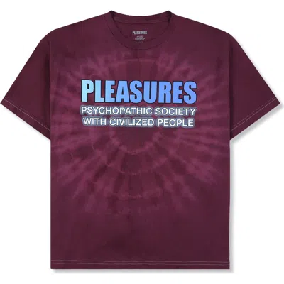 Pleasures Civilized Cotton Graphic T-shirt In Burgundy