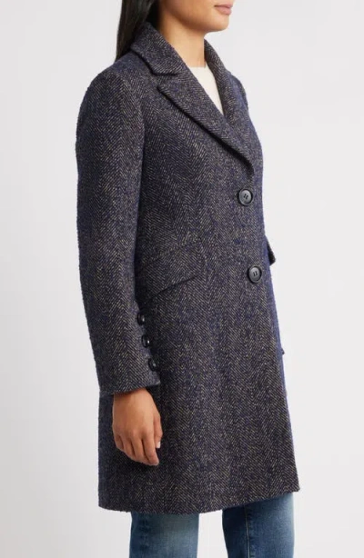 Sam Edelman Reefer Single Breasted Wool Blend Twill Jacket In Gray