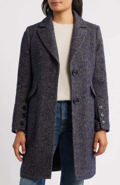 Sam Edelman Reefer Single Breasted Wool Blend Twill Jacket In Gray