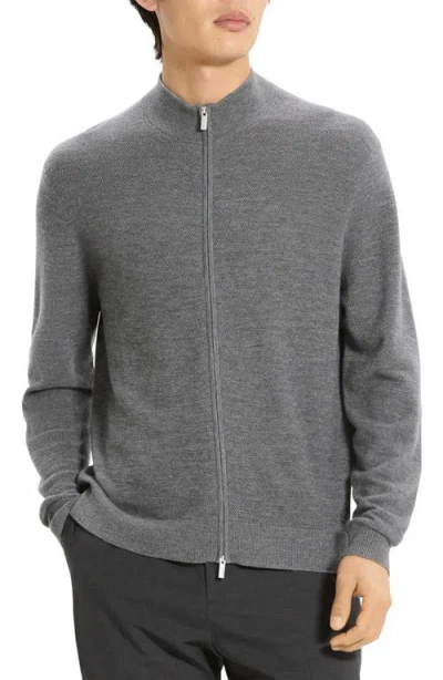 Theory Full-zip Cardigan In Cashmere In Gray