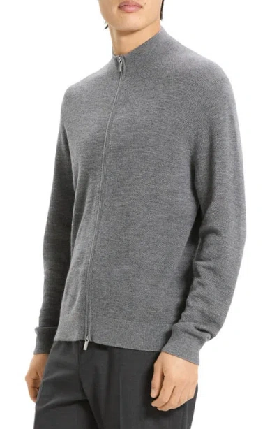 Theory Full-zip Cardigan In Cashmere In Gray