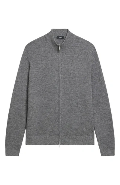 Theory Full-zip Cardigan In Cashmere In Gray