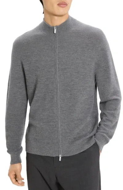 Theory Full-zip Cardigan In Cashmere In Gray