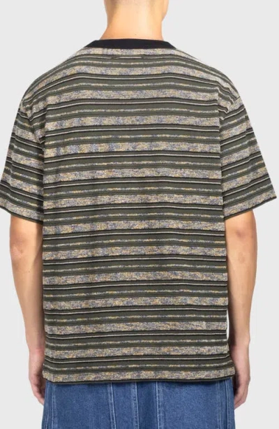 Pleasures Embroidered Couture Stripe T-shirt In Green