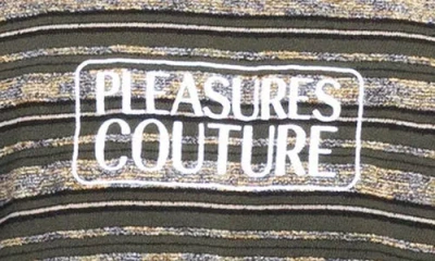 Pleasures Embroidered Couture Stripe T-shirt In Green