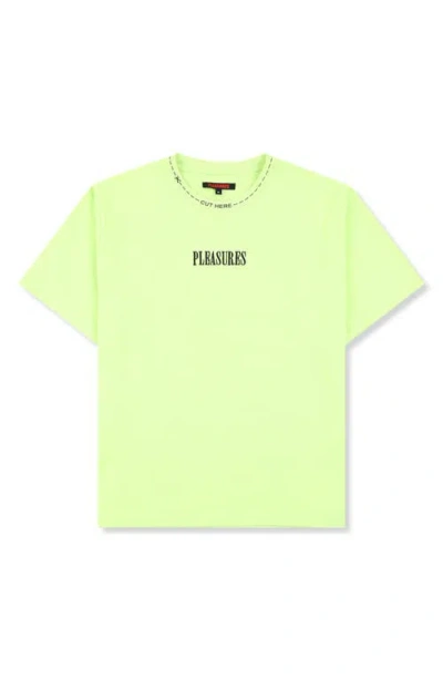 Pleasures Cut Here Heavyweight Graphic T-shirt In Green