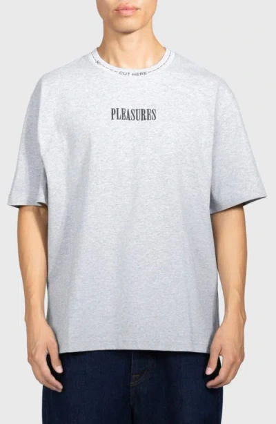 Pleasures Cut Here Heavyweight Graphic T-shirt In Gray