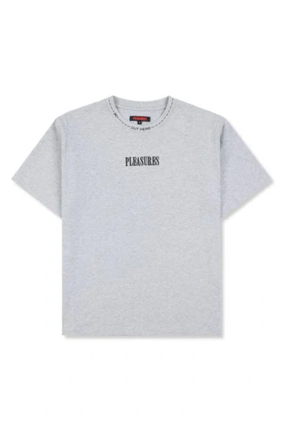 Pleasures Cut Here Heavyweight Graphic T-shirt In Gray