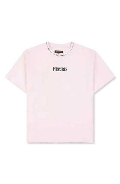 Pleasures Cut Here Heavyweight Graphic T-shirt In Pink