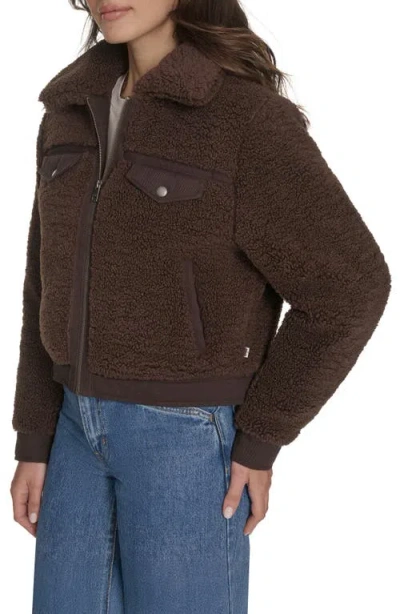 Levi's Women's Sherpa Zip-front Jacket In Brown