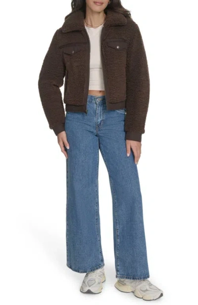 Levi's Women's Sherpa Zip-front Jacket In Brown