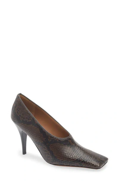 Stella Mccartney Snakeskin Embossed Faux Leather Pump In Multi