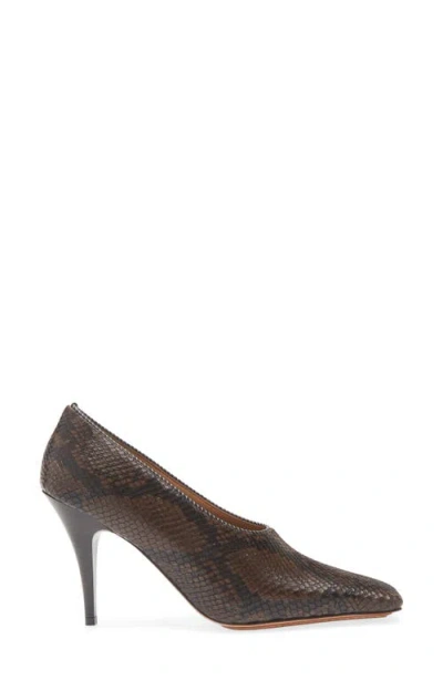 Stella Mccartney Snakeskin Embossed Faux Leather Pump In Multi