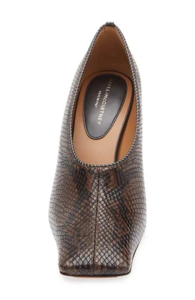 Stella Mccartney Snakeskin Embossed Faux Leather Pump In Multi