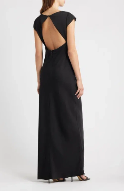 Wayf Johanna Open Back Gown In Black