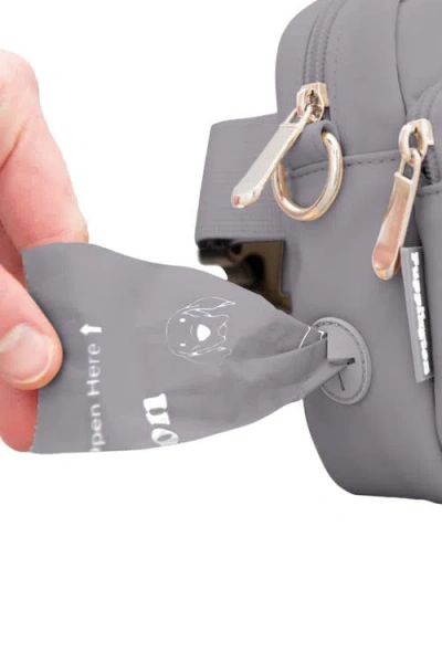 Puppington Walk Star Kit 3-in-1 Dog Walk Bag, Bowl, & Leash Plus Matching 90 Refill Dog Poop Bags In Gray