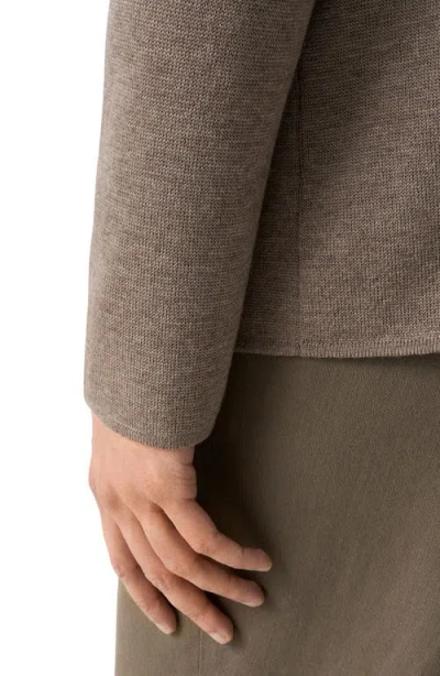 Eton Merino Wool Milano Knit Overshirt In Brown