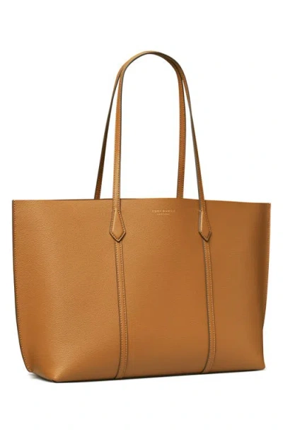 Tory Burch Perry Triple Compartment Leather Tote In Brown
