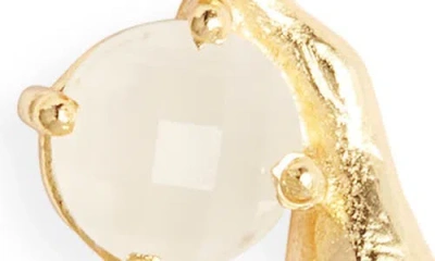 Ki-ele Sarai Moonstone & Quartz Stud Earrings In Gold
