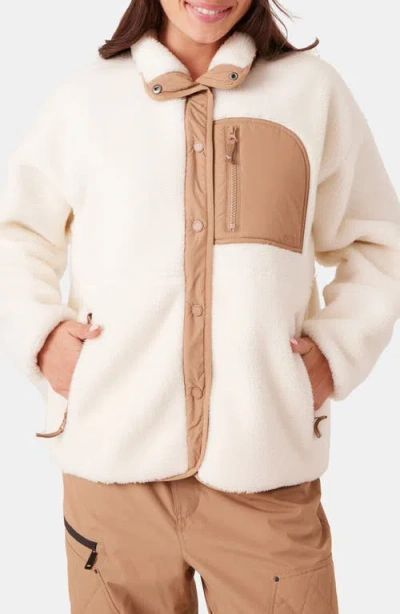 Roxy Axel Bonded Sherpa Jacket In Neutral