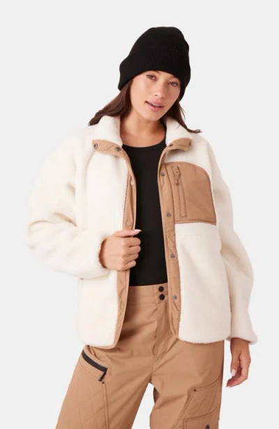 Roxy Axel Bonded Sherpa Jacket In Neutral