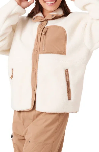 Roxy Axel Bonded Sherpa Jacket In Neutral