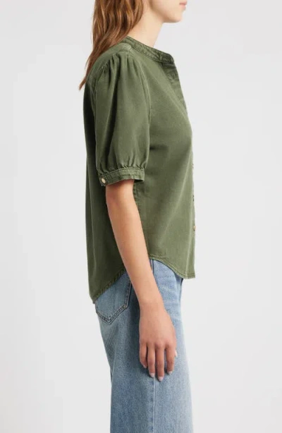 Rag & Bone Jordan Ultra Featherweight Short Sleeve Button-up Shirt In Green