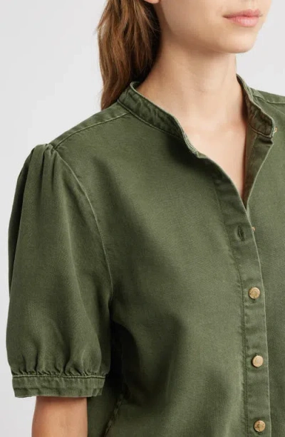 Rag & Bone Jordan Ultra Featherweight Short Sleeve Button-up Shirt In Green