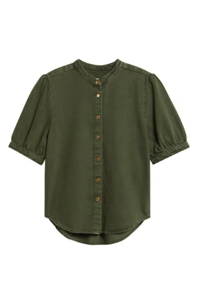 Rag & Bone Jordan Ultra Featherweight Short Sleeve Button-up Shirt In Green