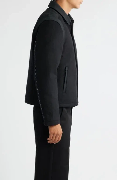 Krost Mercer Wool Blend Varsity Jacket In Black