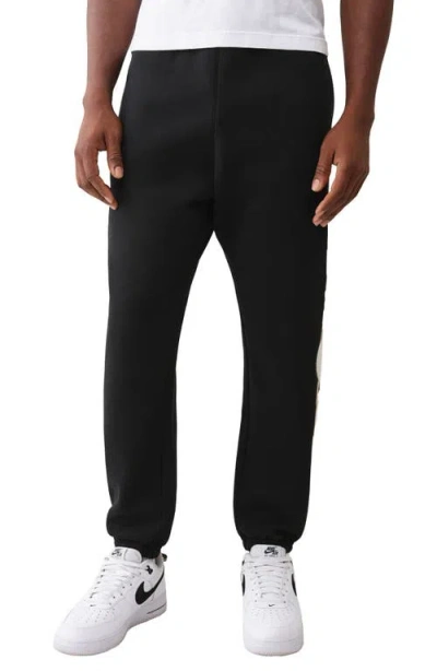 True Religion Standard Terry Applique Jogger Pants In Black