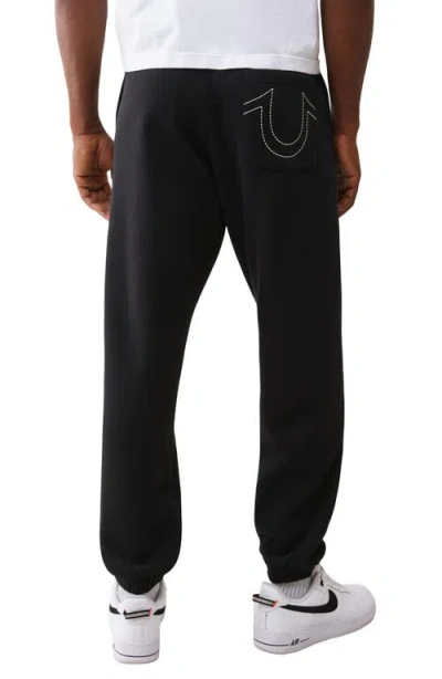 True Religion Standard Terry Applique Jogger Pants In Black