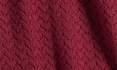 Gibsonlook Surplice V-neck Cotton Blend Pointelle Sweater In Red