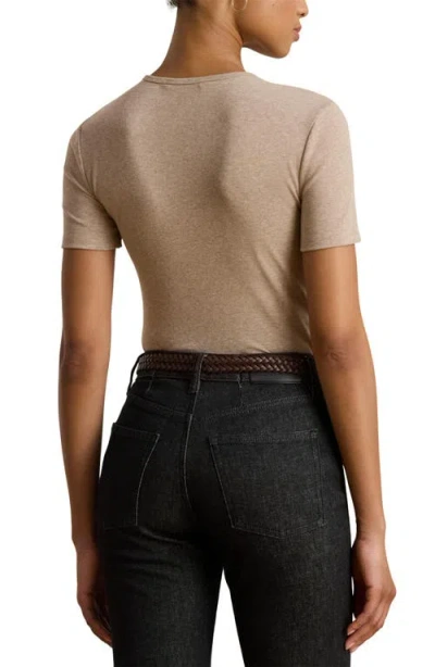Ralph Lauren Women's Stretch Cotton Crewneck Tee In Brown
