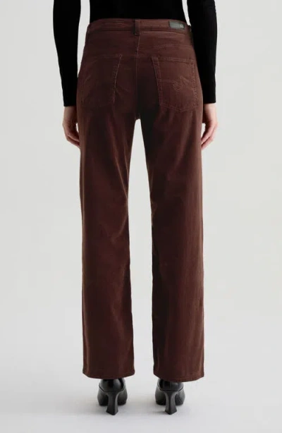 Ag Brinley Mid Rise Straight Corduroy Jeans In Rich Umber In Brown