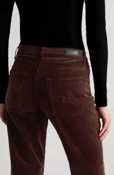 Ag Brinley Mid Rise Straight Corduroy Jeans In Rich Umber In Brown