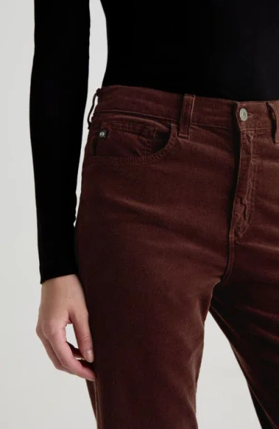 Ag Brinley Mid Rise Straight Corduroy Jeans In Rich Umber In Brown