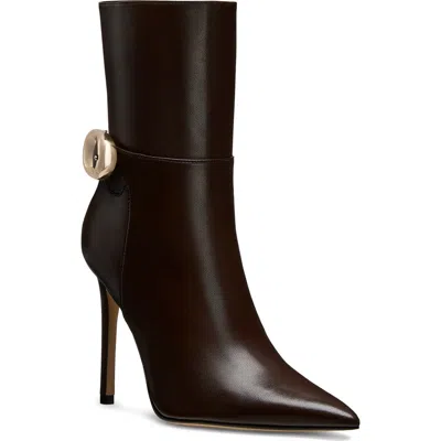 Stuart Weitzman Stuart Power Buckle Bootie In Brown