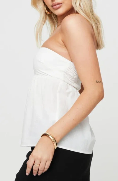 Princess Polly Rhonda Strapless Smocked Top In White