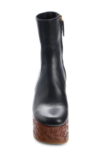 Chloé Graphic Print Ankle Boots With Platform Sole In Black