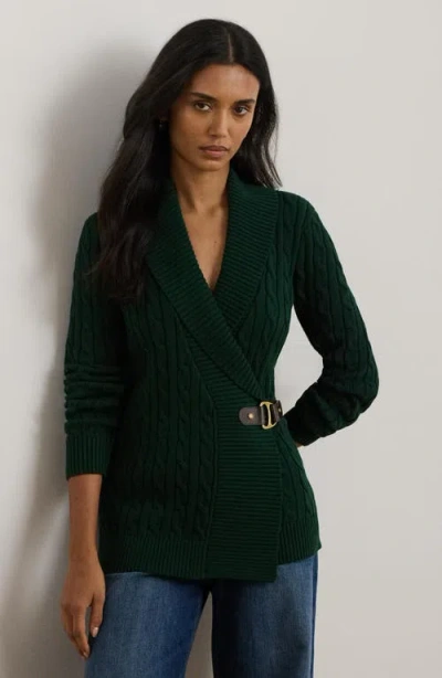 Ralph Lauren Womens Buckled Cotton Sweater Xs P L In Green