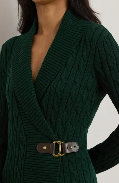 Ralph Lauren Womens Buckled Cotton Sweater Xs P L In Green