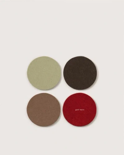 Graf & Lantz Graf Lantz Bierfilzl Merino Wool Round Coaster Multi 4 Pack In Multi