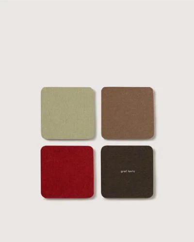 Graf & Lantz Graf Lantz Bierfilzl Merino Wool Square Coaster Multi 4 Pack In Red
