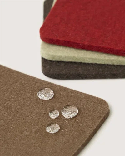 Graf & Lantz Graf Lantz Bierfilzl Merino Wool Square Coaster Multi 4 Pack In Red