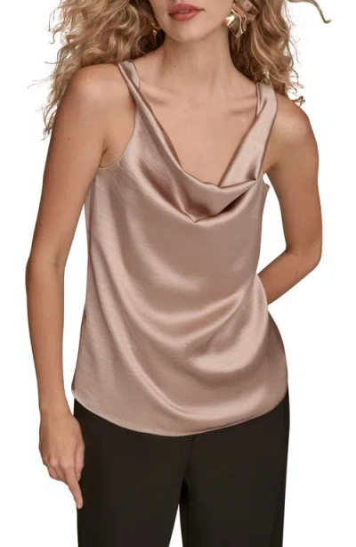 Donna Karan Women's Charmeuse Cowl Neck Tank Top In Neutral