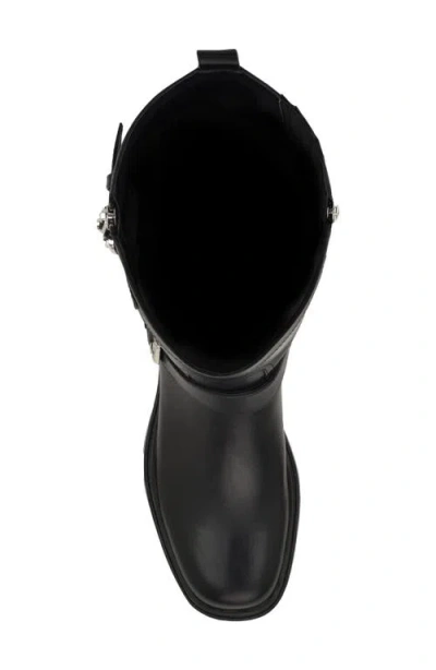 Guess Women's Lynnie Tall Buckle Moto Lug Sole Boots In Black
