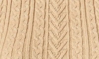 English Factory Cable Stitch Sleeveless Turtleneck Sweater In Nude